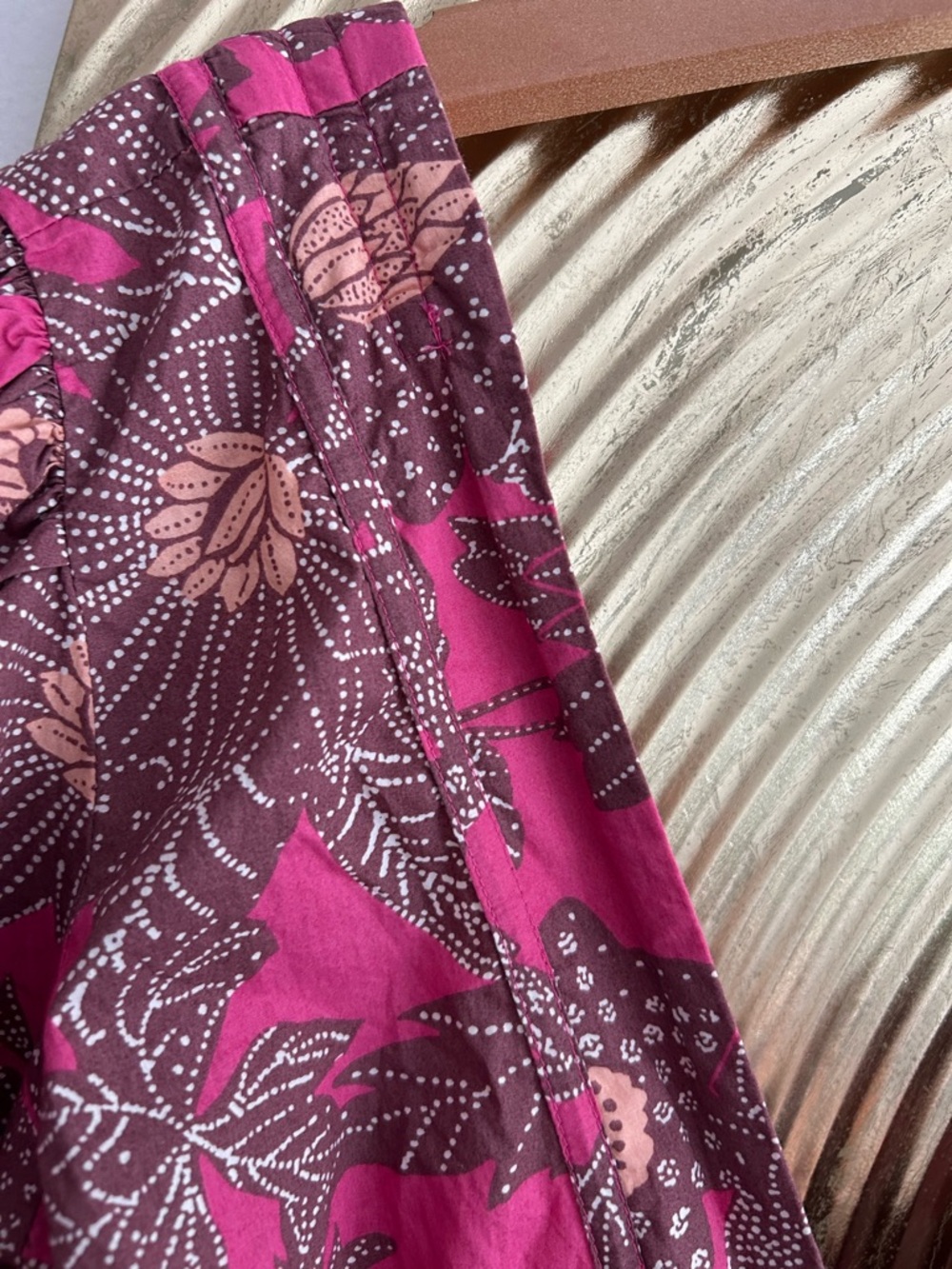 House Of Harlow Floral Boho Prairie Maxi Dress L Pink Brown summer - Picture 8 of 17